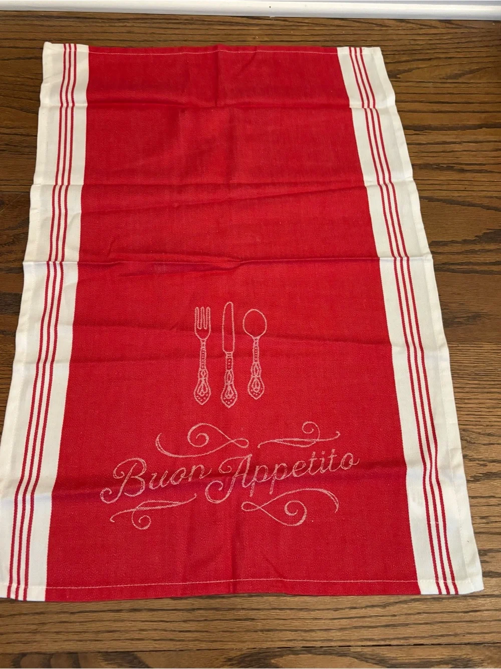 Sur La Table Red 'Buon Appetit' Kitchen Towels - Set of 3